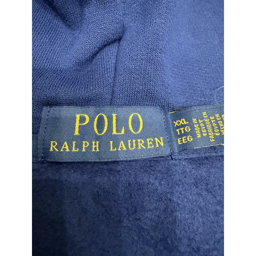 Polo Ralph Lauren Men's Royal Blue Solid Fleece Lined Full Zip Hoodie XXL